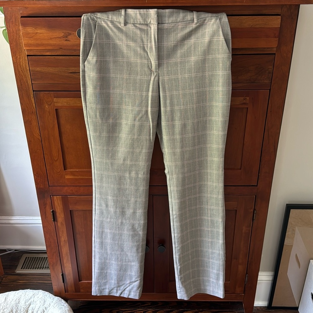 Express Editor Bootcut Plaid Pants